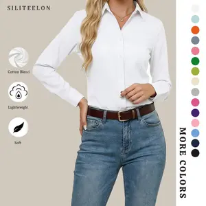 Button Down Shirts for Women Classic Fit Dress Shirt Work Business Casual Long Sleeve Blouse Tops Formal Womenswear  Soft