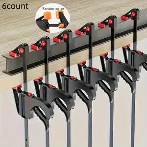 6pcs Quick F Clamp Tool Set, Wood Board Clamps, Fast Woodworking Clamps, Fixed Clamp, F-Type Wood Clamp, Durable Fastener, Quick Release Clamp