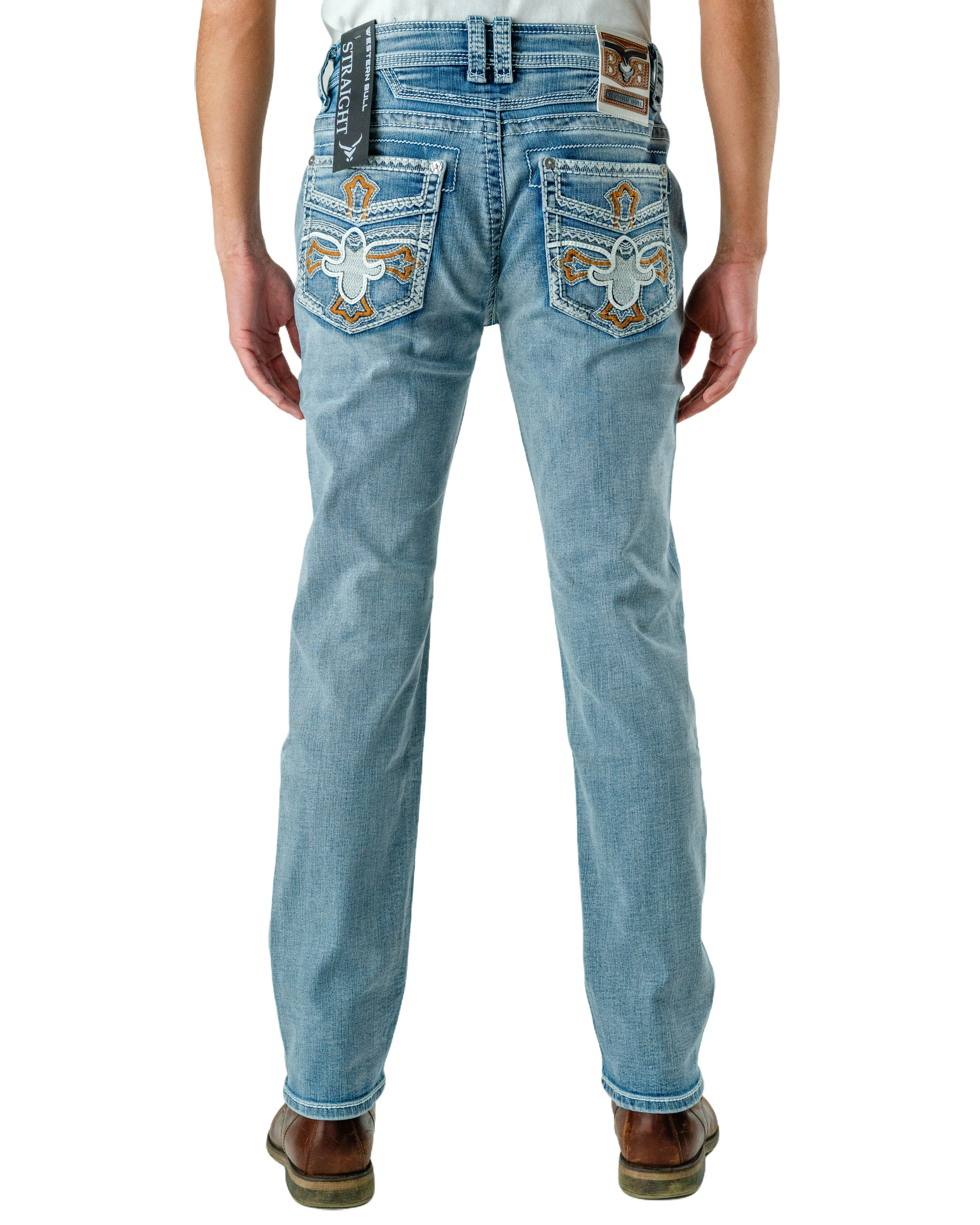Western Bull Men's Heavyweight Pants, Straight-Fit Male Clothing with Pocket Embroidery and Bold Stitching for Rodeo Outfit Inspo, Menswear, Western Elegance, Jeans, Straight Leg Jeans, Men’s Clothes, Western Stuff