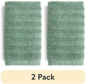 (2 pack) Performance Textured Hand Towel, 16 x 26, Green Sage