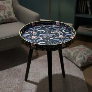 Coffee Table Tray Portable Modern Home Decor Versatility Round Small Desks Bedside Table Wooden Legs Indoor Patio Balcony Living Room Sofa Corner Storage Gardening Accessories