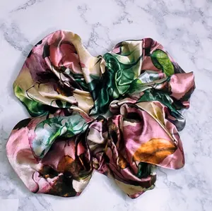 Elastic Silk Floral Hair Scrunchies