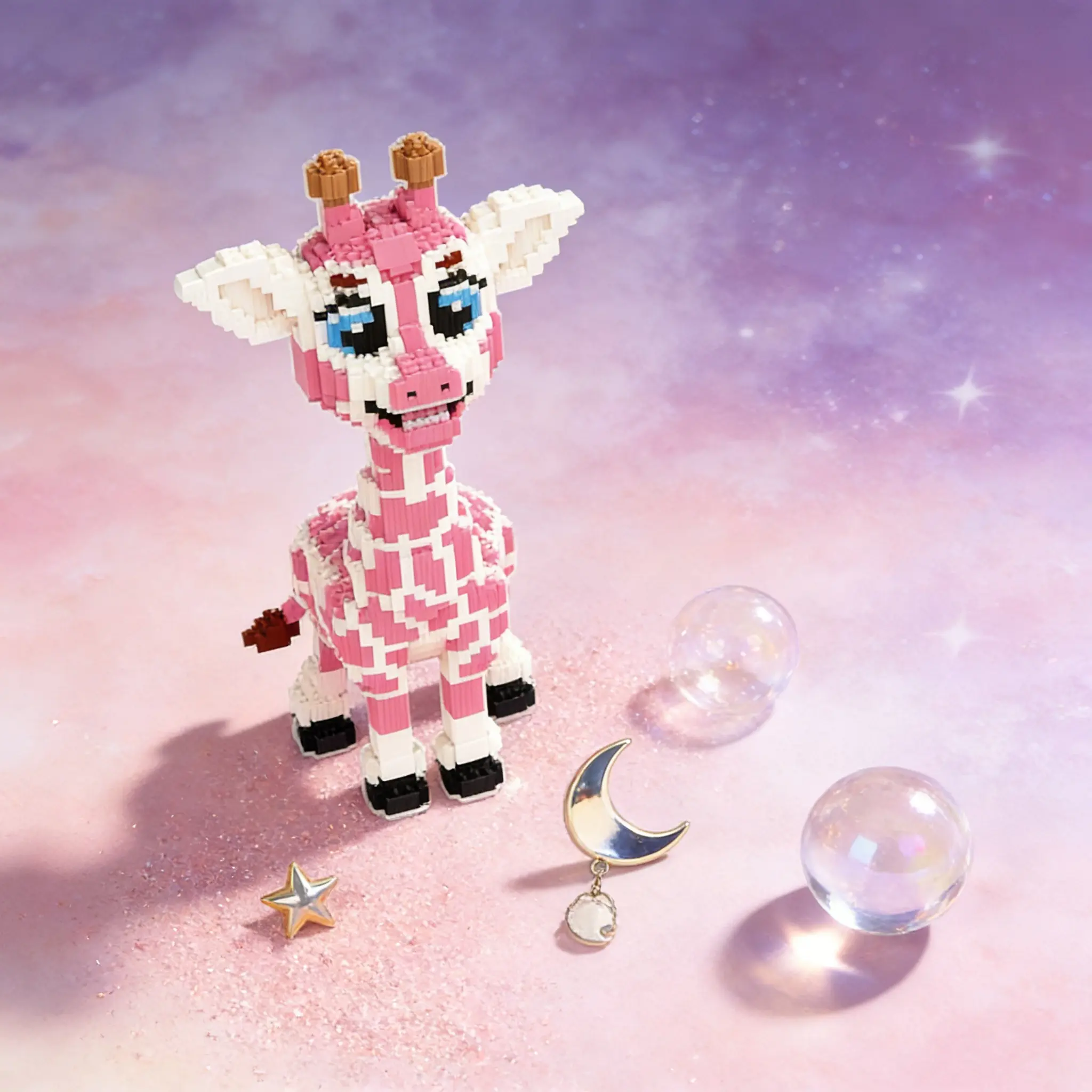 Cute Giraffe 3D Puzzle Building Block Decoration, Home Office Bookshelf Decor, Party Living Room TV Stand Display Gift