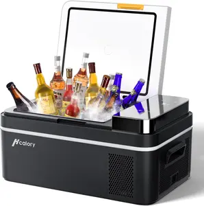 HCALORY 12 Volt Car Refrigerator, 22Quart Large Touchscreen Display Car Fridge, Portable Freezer with Compressor Mini Cooler (-4℉~68℉) with 12/24V DC & 110V AC for Camping, RV, Travel & Home