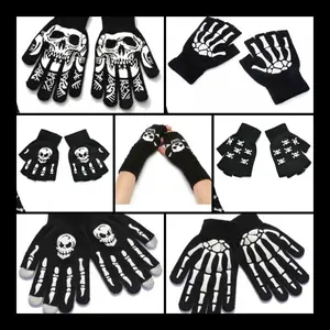 Skull & Skeleton Gloves | Fingerless n Fingered | Gothic Dark