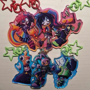 6 Styles The Amazing Digital Acrylic Keychains / Pomni, Jax, Ragatha, Kinger, Zooble, and Gangle Bag Charms