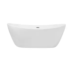 72 Inch Soaking Double Slipper Bathtub In Glossy White - Style: 8463872