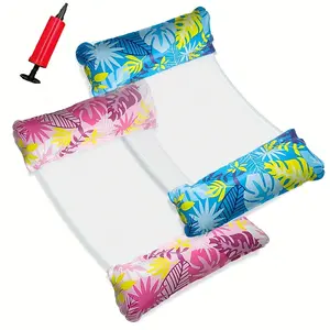 Adult Inflatable Pool Hammock Set with Pump, Multi-Functional Floating Lounger, Pool Float Chair, Essential Beach Vacation Item, Hammock Pool Floats