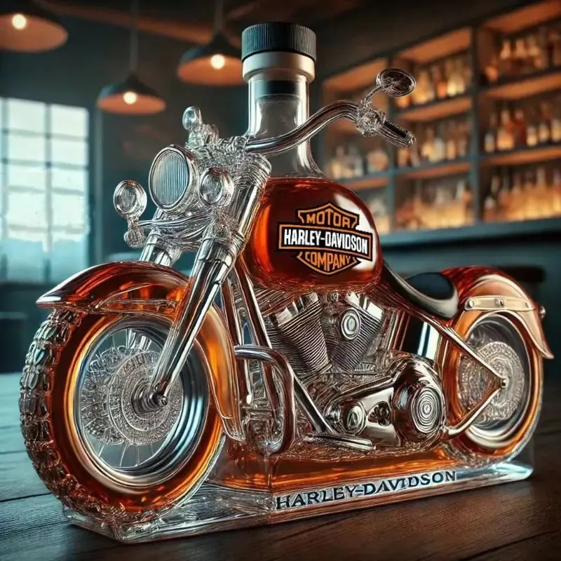 High borosilicate whisky bottle glass sealed sparkling wine can household sparkling wine bottle motorcycle style glass wine bottle Drinkware