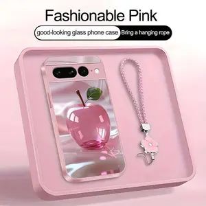 Luxury Crystal Apple Phone Case Metallic Cover with Lanyard for Google Pixel 7 Pro--975