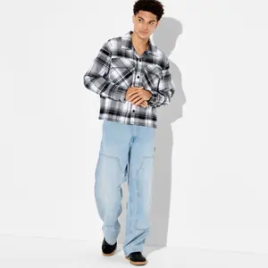 Men's Checked Cropped Flannel Camp Shirt - Original Use