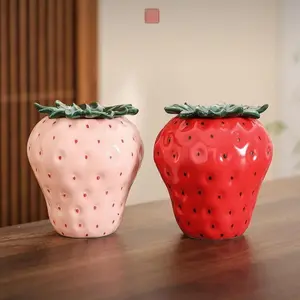 Artificial Strawberry Decoration, 1 Count Fake Strawberry Ornament, Decorative Fruit for Home Kitchen Party, Perfect Photography Prop & Shop Display Prop, Plants