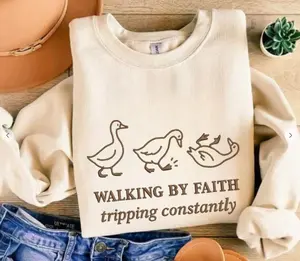 Walking By Faith Tripping Constantly Embroidered Shirt