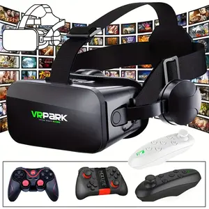 All-in-One Smart VR Headset Glasses - 4K 3D Virtual Reality System with, Compatible with 4.7-7.2" Smartphones (iPhone/), Controller-like Tracking, Plug & Play for 3D Movies, Gaming & Smartphone-to-PC-like Experience