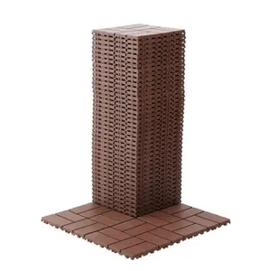 Plastic Interlocking Deck Tiles,44 Pack Patio Deck Tiles,12"x12" Square Waterproof Outdoor and Indoor  All Weather Use Patio Decking Tile