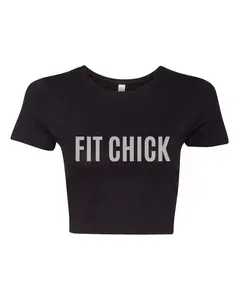 Fit Chick Fitted Crop Super Soft Tee Black