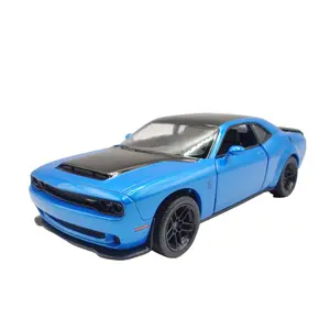 KINSMART 1:40 Scale 2023 Dodge Challenger SRT Demon 170 Blue Die Cast Model Car with Openable Doors & Pull Back Action Officially Licensed Product