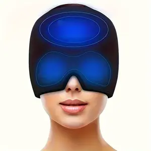 1PC Soothing Cooling Gel Eye Cover Cap, Hot Cold Therapy Head Mask, Sleeping Eye Mask for Migraine, Eye Fatigue, Puffiness, Dark Circles, Sinus Pressure and Tension Relief, Soft Stretch Durable Cooling Therapy Tool, Sleeping Masks, Stretchable Eye Mask