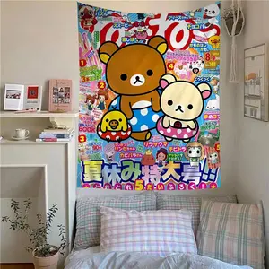 Japan Anime Cute Cartoon Rilakkuma Hanging Bohemian Tapestry Bohemian Wall Tapestries Mandala Kawaii Room Decor