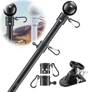 6FT Flag Pole for House Outdoor, Stainless Steel Heavy Duty Flagpole Kit with 2 Position Bracket, 360° Anti Tangle Rings, Fits 2x3 3x5 4x6 Flags (No Flag Included)