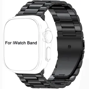 Stainless Steel Watch Band, Fashionable Precision Fit Smart Watch Bands for Men, Wearable Accessories Compatible with Apple Watch Series 10 9 8 7 SE 6 5 4 3 iWatch Ultra 2 49mm 46mm 45mm 44mm 42mm Smartwatch Strap
