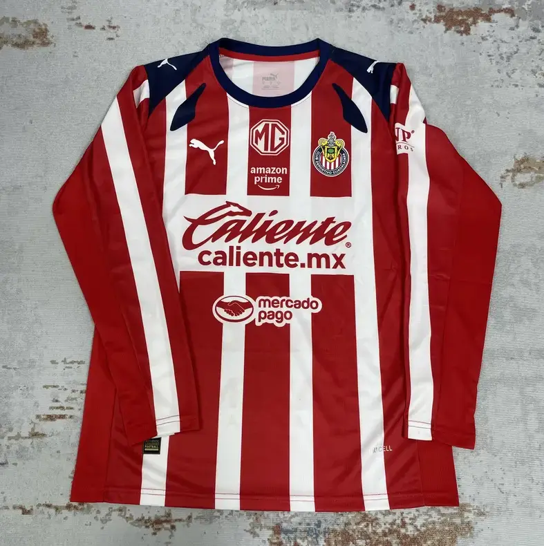 2025-2026 LIGA MX Chivas Guadalajara Away Long Sleeve Jersey, Quick Dry Mexico Soccer Football Shirt for Men & Women