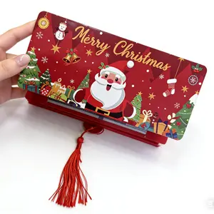 Christmas Cash Gift Envelope 2025 New Money Holder with 10 Slots Durable Practical Material for Women Men Girls Boys Birthday Holiday Festive Patterns Red Envelopes