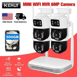 H2.65 8CH NVR WIFI IP+500G HDD 4PCS 6MP Smart Security Camera Systems Recorder