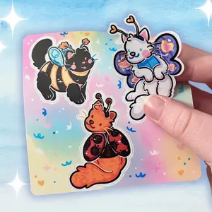 Bug Cats ~ Sticker Sheet