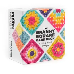 2026thegr Granny Square Card Deck DIY Knitting Pattern Set, Creative Crafting Kit for Handmade Cards, Perfect for Hobbyists and Crafters