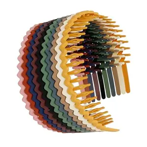 10 Packs Plastic Hair Bands with Teeth, Thin Headbands for Women Girls Teens, Non Slip Hair Comb Head Bands Hair Accessories