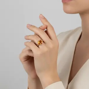 10K Yellow Gold Women's Citrine Ring