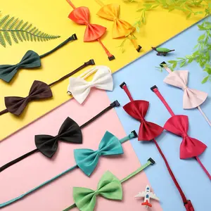 50Pcs Adjustable Dog Bow Ties and Cat Collars, 40cm/15.74inch, Multicolour Pet Grooming Accessories Neckties