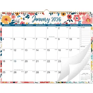 2026 Wall Calendar - Jan 2026 - Dec 2026, 12 Months  Monthly Calendar 2026, 14.8" x 11.57", -Wire Binding, Julian Dates, Large Block, Notes, To-do List, Thick Paper,  for Organizing