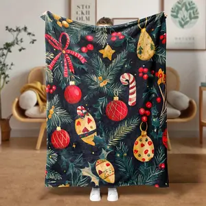 Flannel Blanket- Christmas Pattern Soft Cozy Blankets For Bed, Sofa, Couch, Travel, Camping, Queen Blanket, Blanket For Family, Friends, Father, Mother, Halloween, Birthday, Warm And Cozy For All Seasons - Gift For Him/ Her