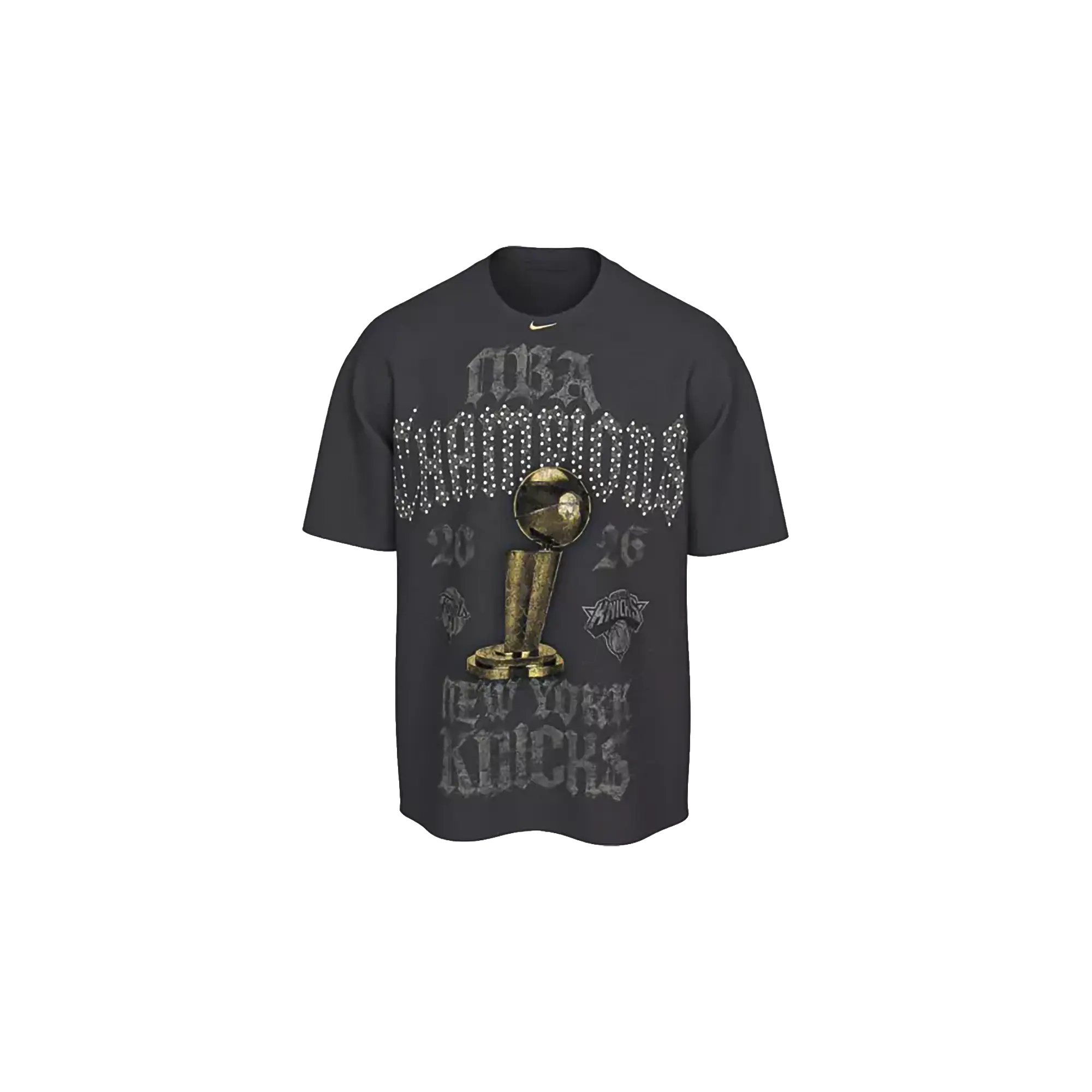 New York Knicks NBA Champion Tee with Rhinestones "Grey" NIKE0004