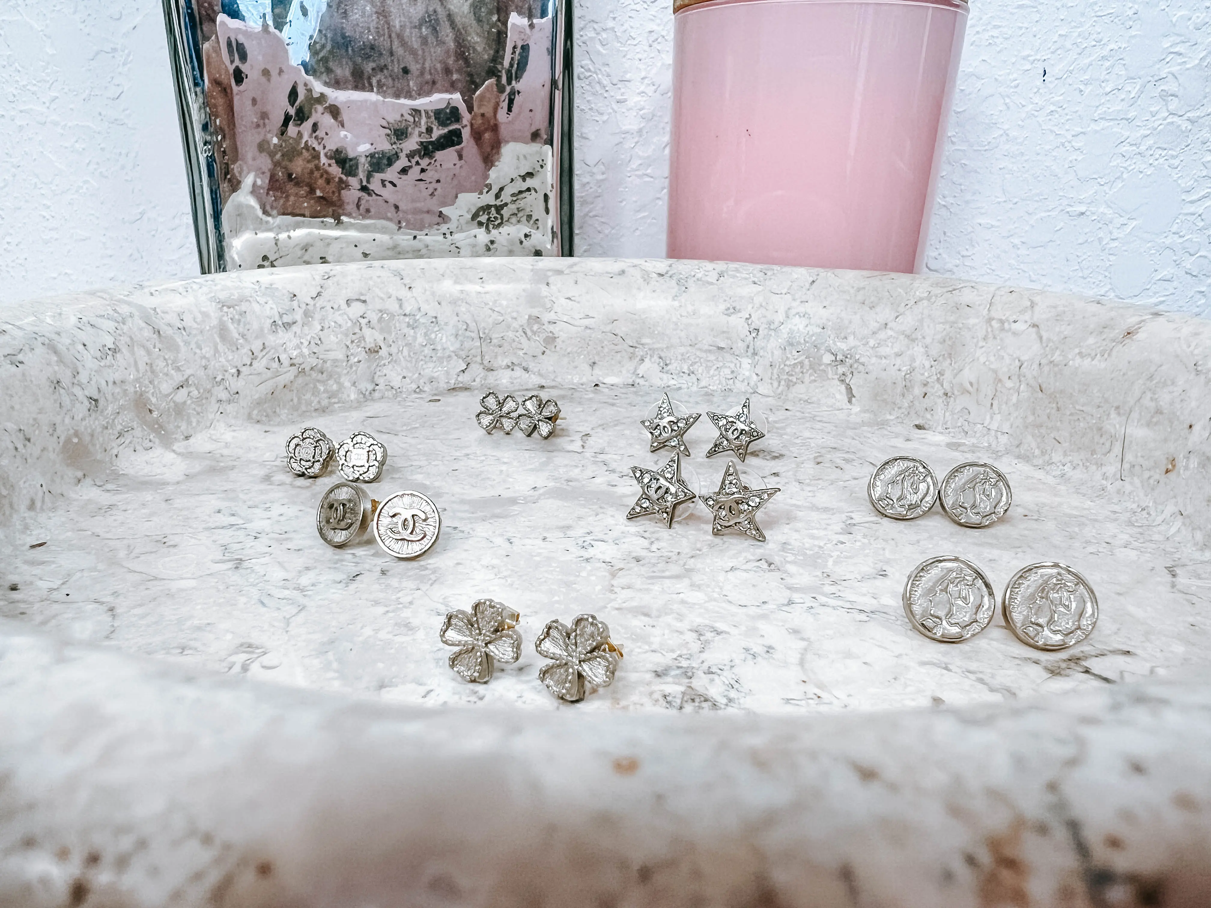 Pre-owned Chanel Upcycled Charm Stud Earrings