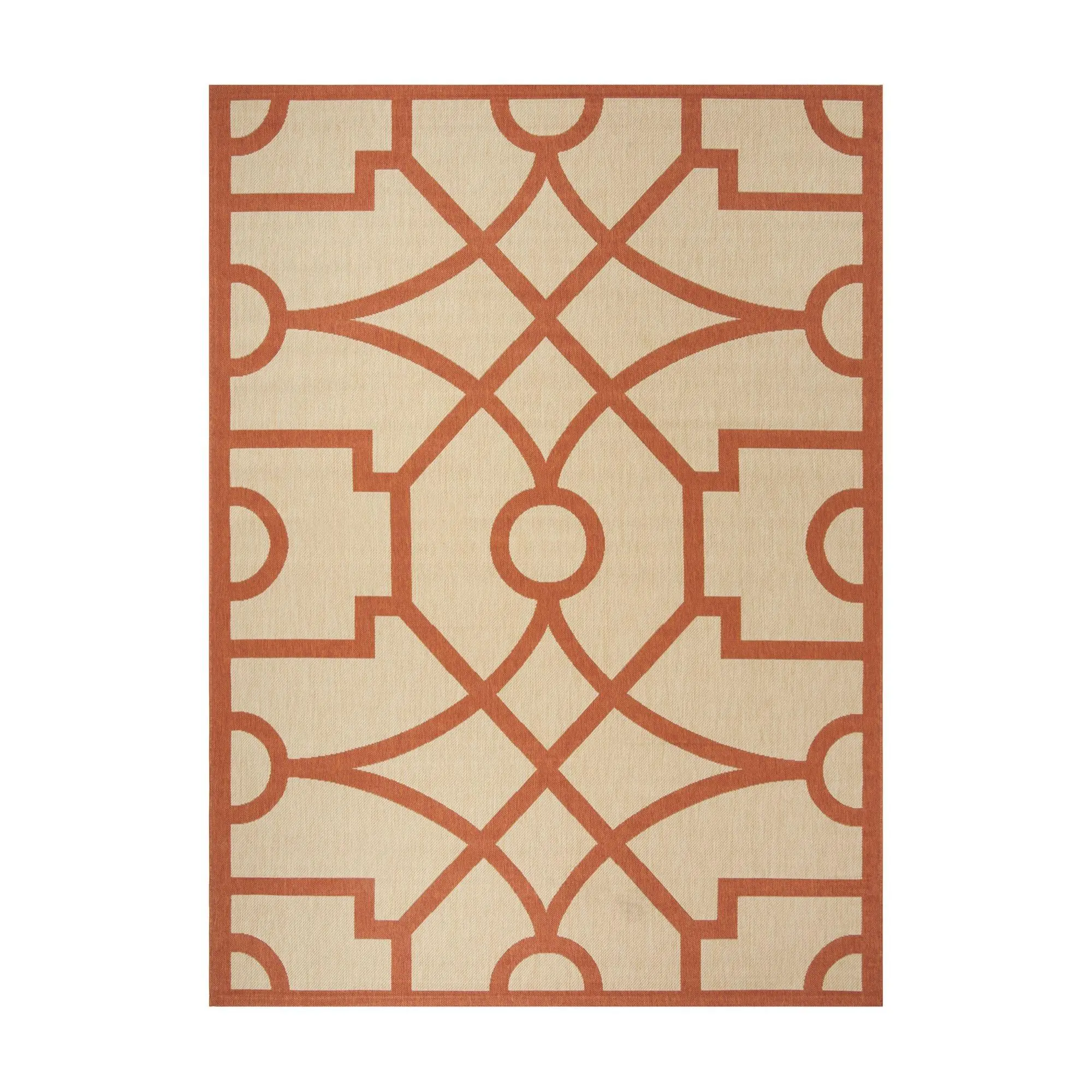 Martha Stewart Outdoor Fretwork Terracotta 2'7"x 5' Rug