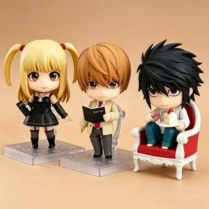 Death Note 2.0 Figures | L #1200, Light Yagami #1160, Misa Amane #2674 | Fully Articulated Q Version Action Figures with Interchangeable Faces & Accessories | Collectible Anime Statues, Boxed Model Toys, Ideal Gift for Death Note Fans
