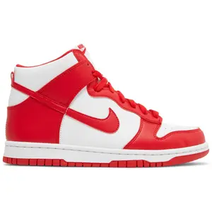 Nike Dunk High Championship White Red Preschool Kids Sneaker Classic Design Comfortable Authentic Shoe DD2314-106