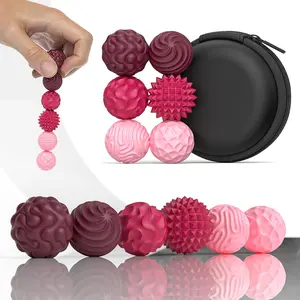Silicone magnetic balls, 6-pack, silent magnetic desktop stress balls, textured surface design, relieves ADHD anxiety, fun Christmas gift.