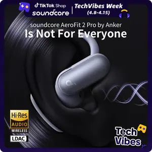 soundcore AeroFit 2 Pro by Anker, Dual-Form Earbuds, Open-Ear and Active Noise Cancellation Forms, 5-Level Adjustable Ear Hooks for Dual Forms, Hi-Res Audio with LDAC, AI Clear Calls, IP55, Wireless Charging