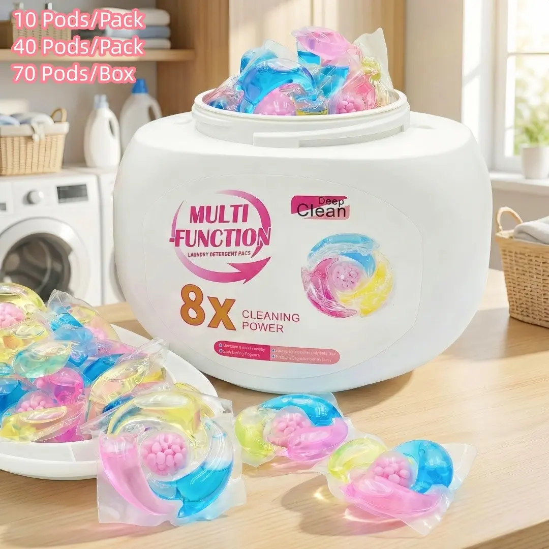 BUY NOW 70 pods 4-IN-1 SUPER SCENTED LAUNDRY DETERGENT PODS, 10g Concentrated Washing Capsules, 72H Perfume-Like Fragrance, Powerful Stain Removal, Family & Travel Size, Portable Laundry Detergent, Limited Stock
