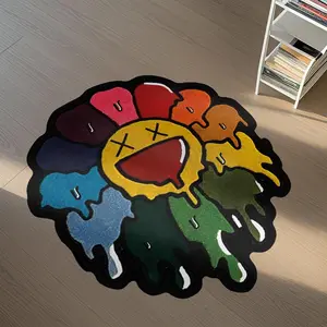 Creative Cute Irregular Flower Plush Carpet, Fluffy Polyester Fiber Non-slip Washable Mat, Home Decor Easy Care Rug for Living Room Bedroom Entrance Door, Decorative Rug, Floral Shaped Rug, Floral Rugs, Flower Pattern Rugs, Fluffy Area Rug