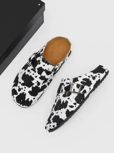 Limited Cow Print Clogs - Viral Slide Footwear in Neon Green Classic White & Cool Grey - Comfortable Durable Slip-On for Casual Outings & Home Relaxation