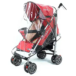 Clear Stroller Rain Cover, Universal Waterproof Baby Stroller Travel Weather Shield from Wind Snow Dust, with Breathable Ventilation for Most Single Strollers, Jogging, Pushchairs