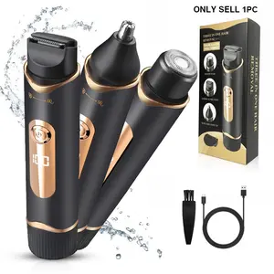 3-In-1 Electric Body Hair Trimmer, Cordless Electric Razor for Men and Women, USB Charging Body and Facial Hair Removal , LCD Display, Nose Hair Trimmer for Shorter and Thinner Hair, Rechargeable Cordless Trimmers
