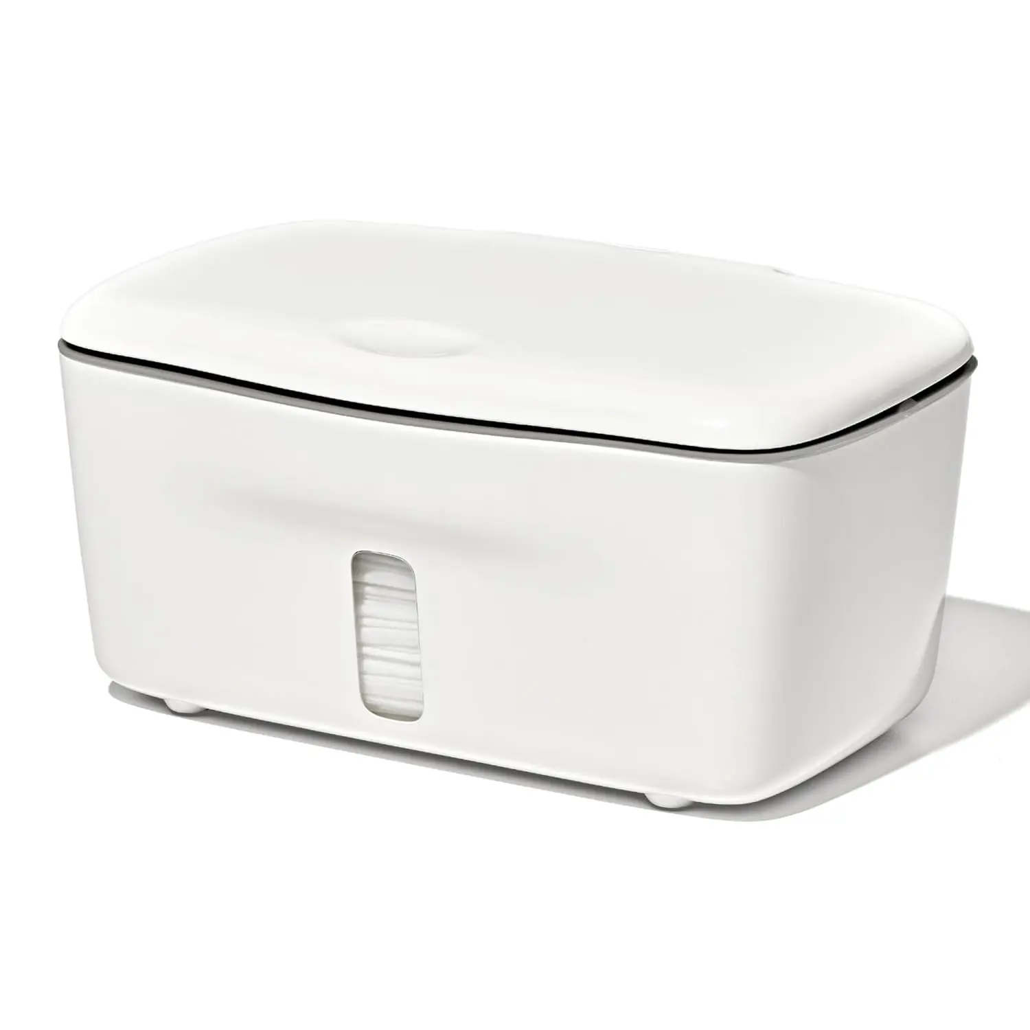 Baby Wipes Dispenser with Weighted Plate, Refillable Wipe Holder, Gray