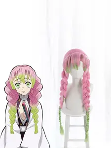 Ghost Killing Blade Cos Wig, Ganlu Temple Honey Glaze, Thickened Fried Dough Twists, Braid Gradually Discolored, Long Hair Cosplay