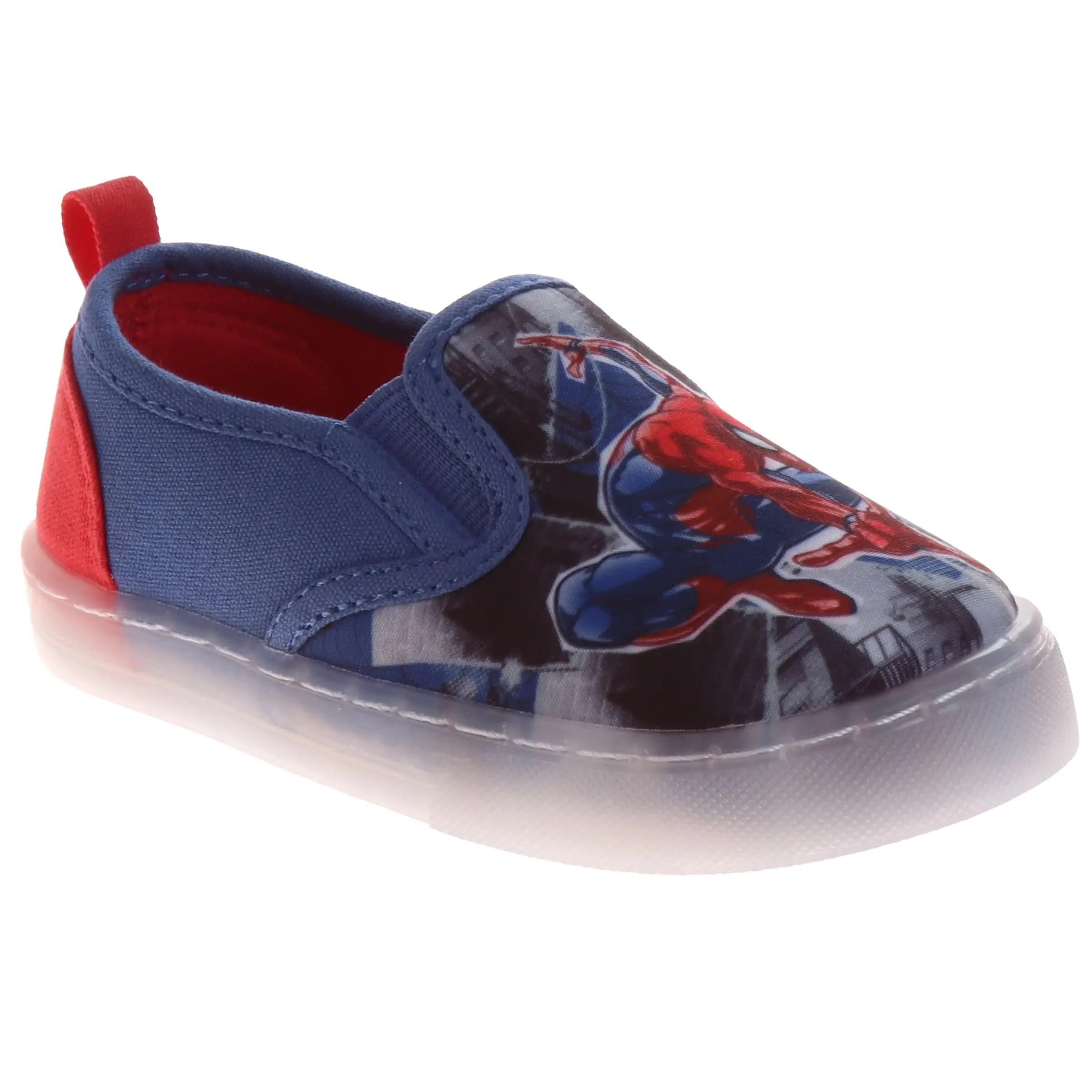 Spiderman Slip On Canvas Boys  WebSlinger Easy Wear NoLace Design Everyday Casual Comfortable Fit (Toddler / Little Kid)